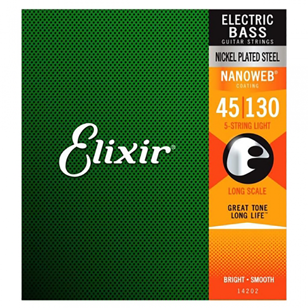 Elixir 엘릭서 베이스기타 스트링 NanoWeb Light Long 5현 .045-.130